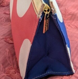 New Blue Polka Dot Pink Polka Dot Cosmetic Bag Elizabeth Arden